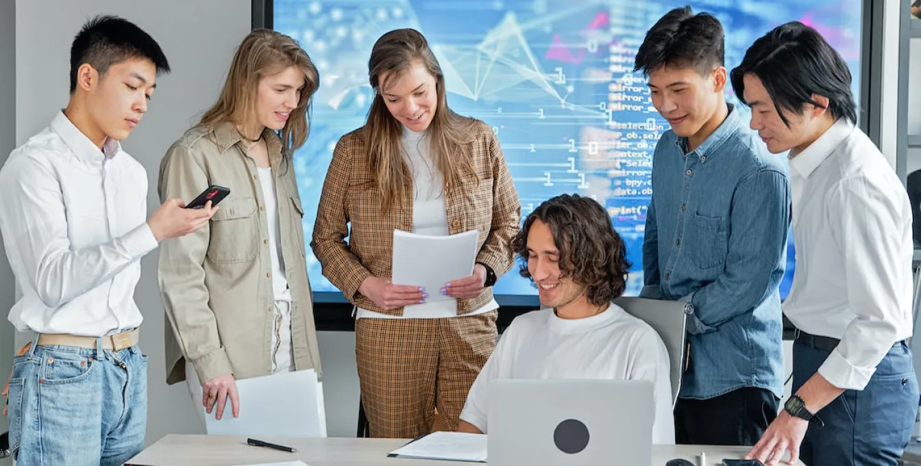 Team of DevOps engineers and cloud architects collaborating on infrastructure automation and platform engineering projects